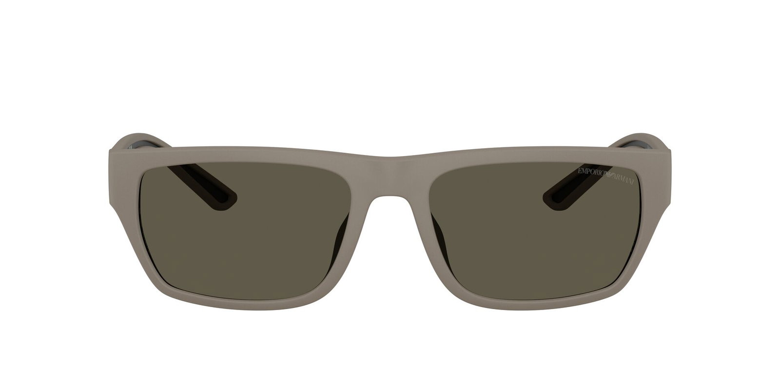 Das Bild zeigt die Emporio Armani Sonnenbrille EA4267U in hellbraun matt gummiert von vorne.